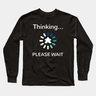 Analysis Paralysis Blue Meeple Board Game Long Sleeve T-Shirt